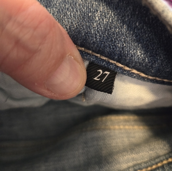 7 For All Mankind Womens High Waist Denim Jeans Sz 27 Slim Kick Light Blue - Picture 11 of 14